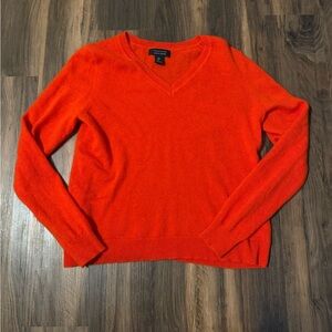 Tahari 2 ply Cashmere Orange Women’s Sweater Size Large